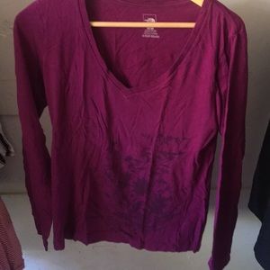 Long sleeve north face purple shirt.